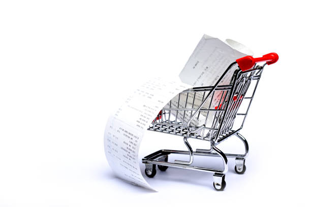 istock Shopping cart with receipt 1166543423