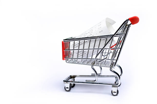 istock Shopping cart with receipt 1166543536