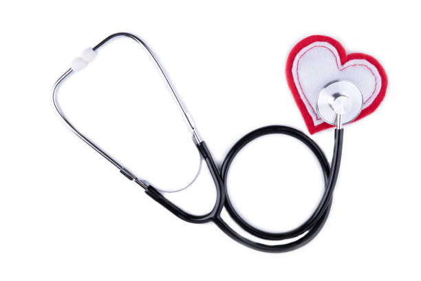 istock Medical stethoscope and heart isolated on a white background 1166544507