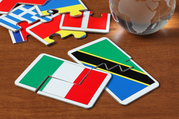 istock Italy and Tanzania  Flags in puzzle 1166548845