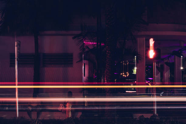 istock Street long exposure lights at night 1166548925
