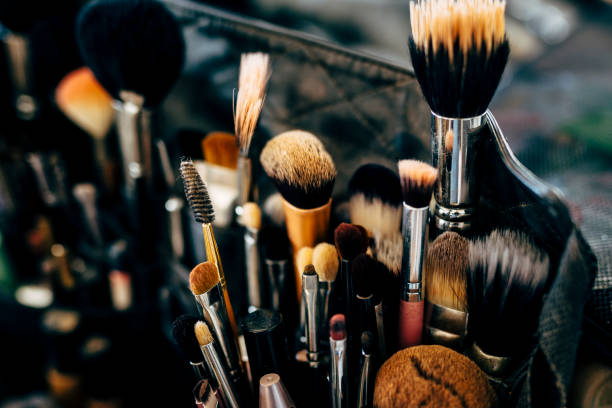 istock Make up brushes in work for wedding day and happy events. 1166552524