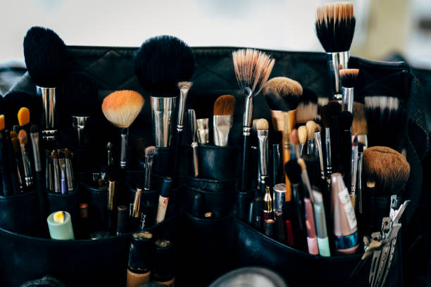 istock Make up brushes in work for wedding day and happy events. 1166552557
