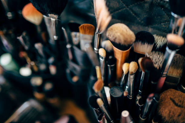 istock Make up brushes in work for wedding day and happy events. 1166552582