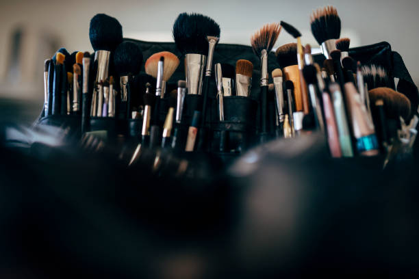 istock Make up brushes in work for wedding day and happy events. 1166552642