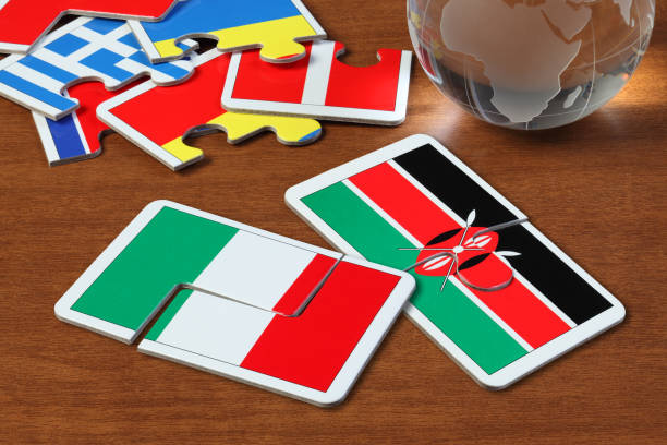 istock Italy and Kenya Flags in puzzle 1166553577