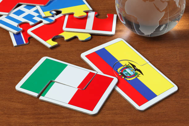 istock Italy and Ecuador Flags in puzzle 1166553740