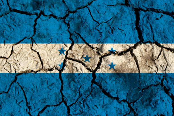 Flag of Honduras against the sunset