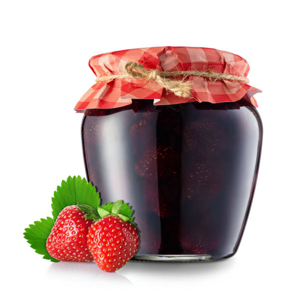 istock strawberry jam in jar isolated 1166557293