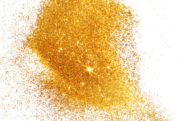 istock Background with gold glitter on white background 1166558634
