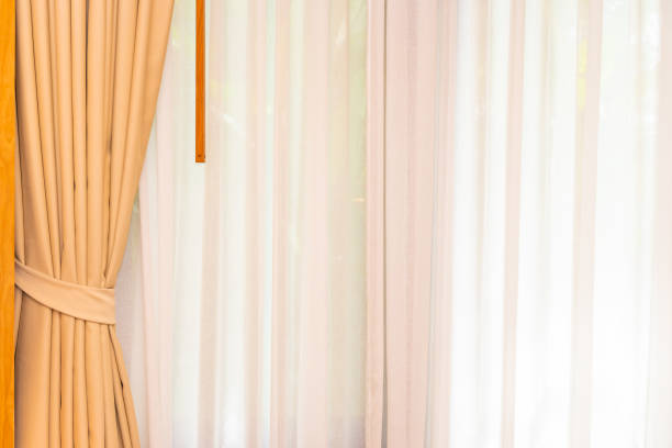 Beautiful curtain window decoration interior of room