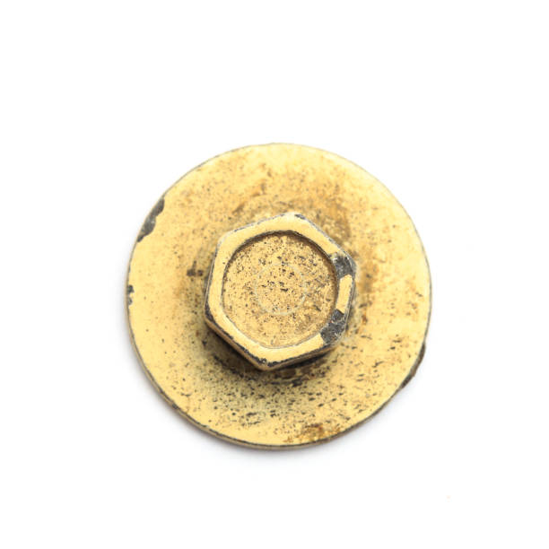 istock Screw heads, nuts, rivets isolated on white. - Image 1166562272