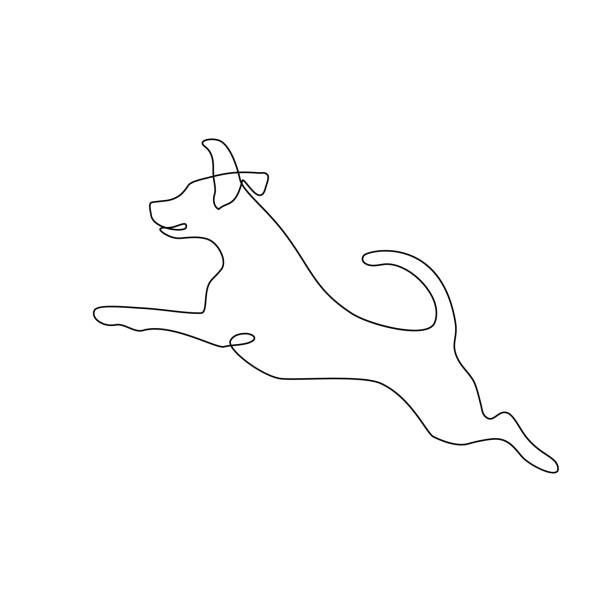 bieganie pies - jedno zwierzę stock illustrations