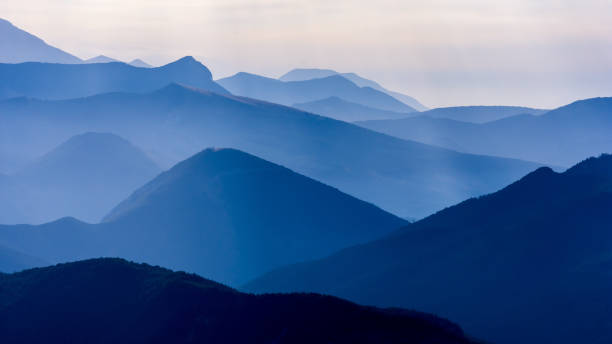 istock Blue morning landscape in the mountains 1166569485