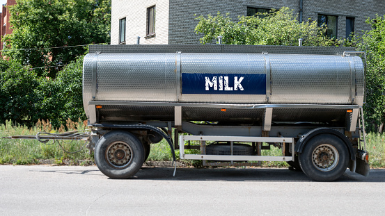 Car tank with milk. Livestock and food industry