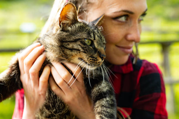 istock Pretty young woman hugging her kitty 1166574262