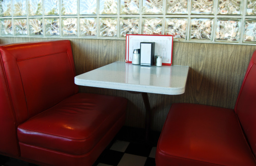 Retro Diner Booth - Formica and Red Leatherette