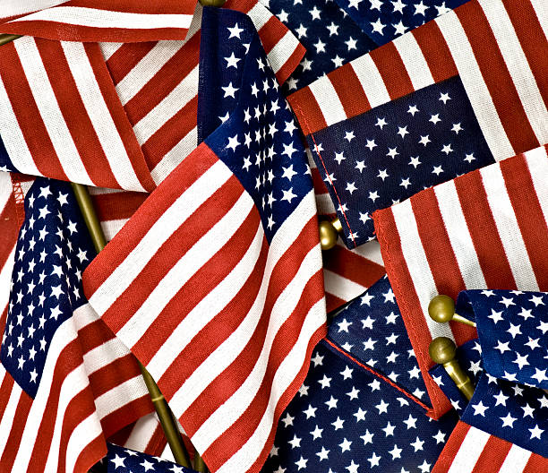 istock Fourth of July - American Flags Background 116657581