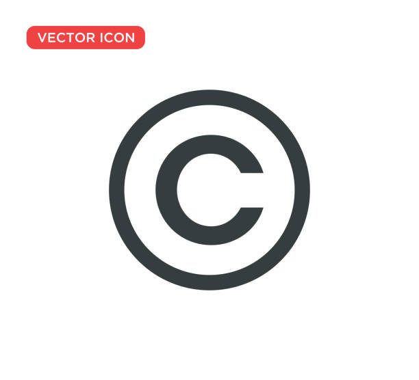 ilustrações, clipart, desenhos animados e ícones de ícone do símbolo do copyright projeto da ilustração do vetor - propriedade intelectual