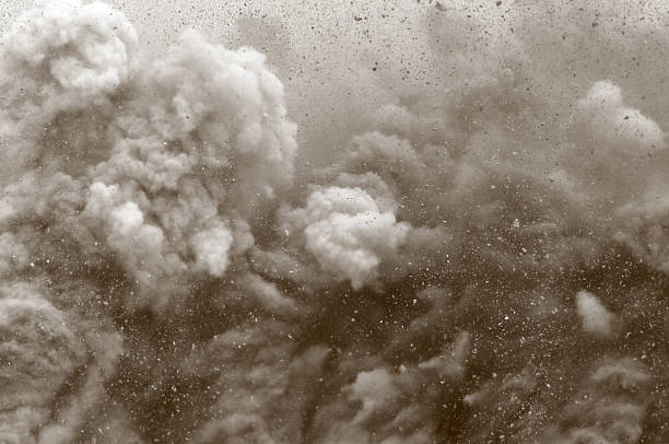 Powerful detonator blast on the construction site Industrial detonator blasting in the construction industry bomb stock pictures, royalty-free photos & images