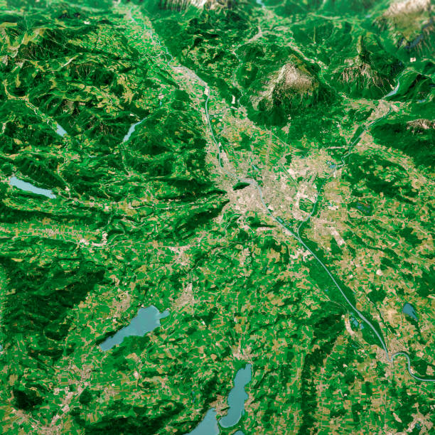 istock Salzburg Austria 3D Render Aerial Landscape View From North Jun 2019 1166579875
