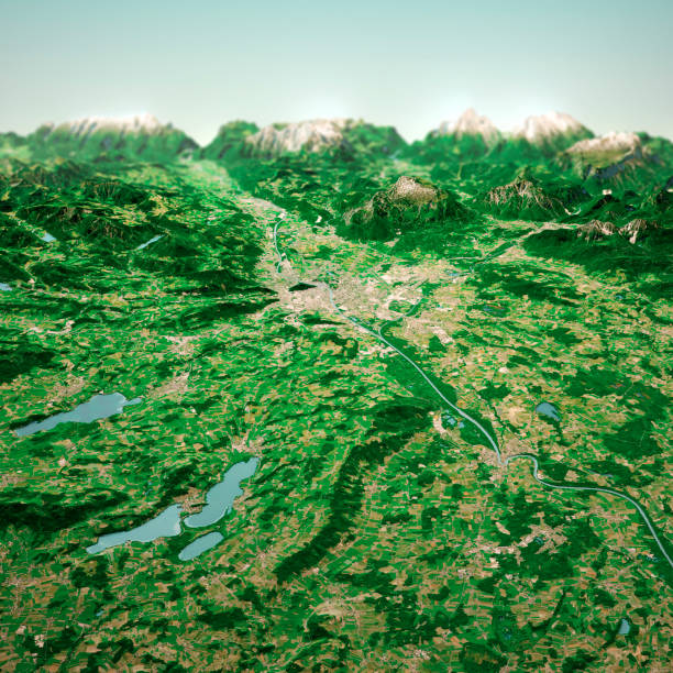 istock Salzburg Austria 3D Render Aerial Horizon View From North Jun 2019 1166579967