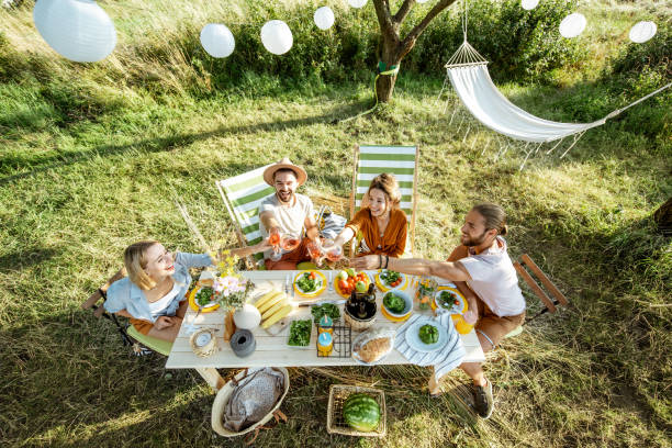istock Friends during a festive lunch in the garden 1166580807