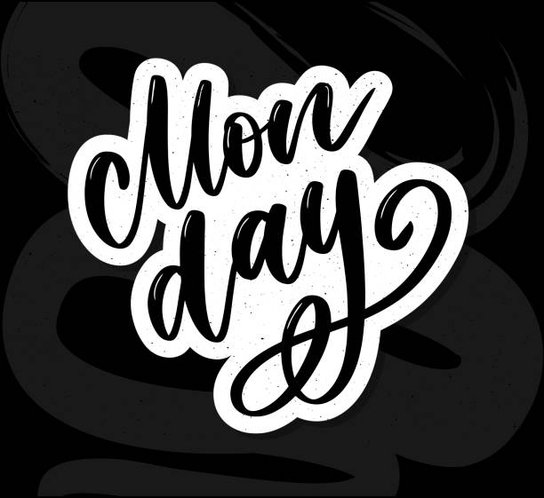 istock Monday - lettering design for posters, flyers, t-shirts, cards, invitations, stickers, banners. Hand painted brush pen modern calligraphy 1166581803