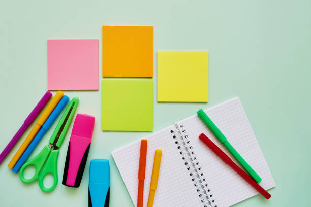 istock School subjects on green background. Back to school concept. Flat lay, copy space 1166582874