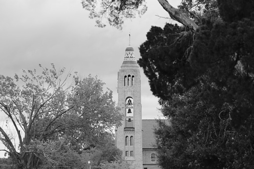 Church bell tower at baton rouge Louisiana church