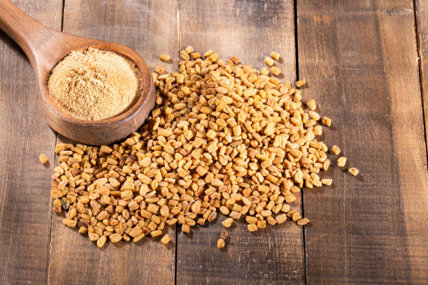 istock Fenugreek seeds and powder - Trigonella foenum - graecum 1166583145
