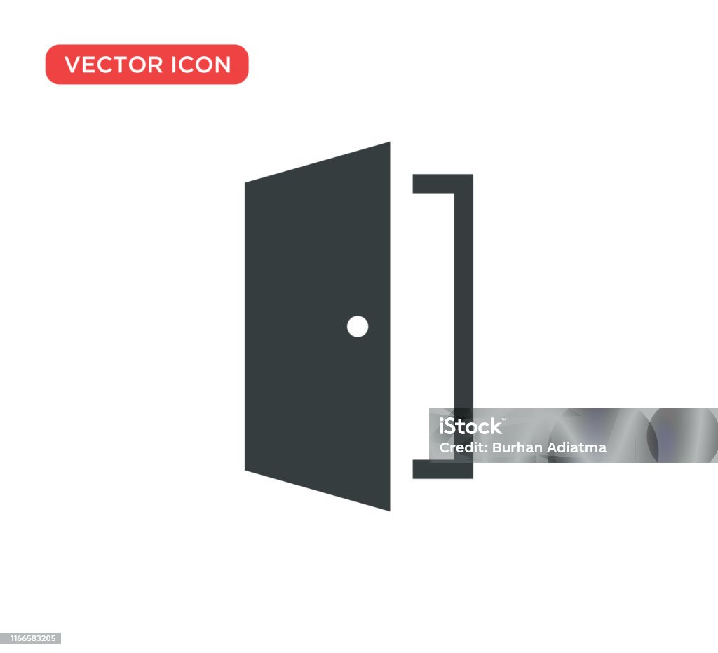 Icona porta Vector Illustration Design - arte vettoriale royalty-free di Porta