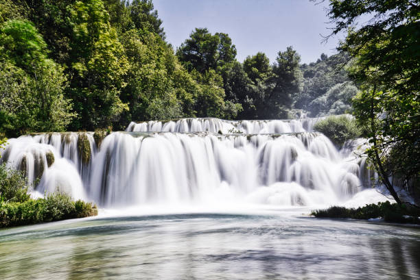 istock Long exposure shot in Krka waterfalls 1166583462