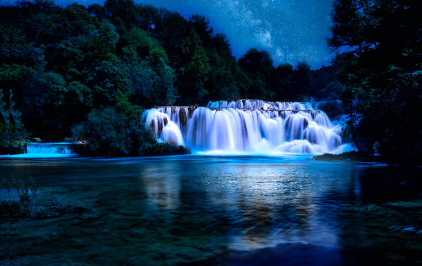 istock Long exposure shot in Krka waterfalls 1166583499