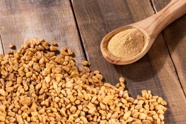 istock Fenugreek seeds and powder - Trigonella foenum - graecum 1166584204