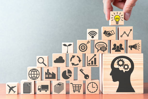 istock Stock and management of business knowledge. Lighting on solution. 1166586140