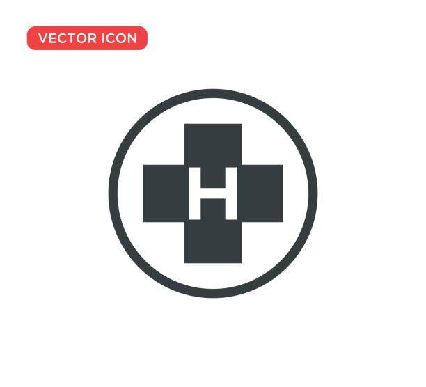 헬리콥터 아이콘 벡터 일러스트 디자인 - helipad stock illustrations