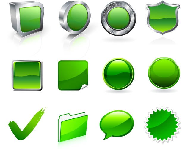 illustrazioni stock, clip art, cartoni animati e icone di tendenza di conservazione ambientale verde arte vettoriale royalty-free - check mark metal three dimensional shape symbol