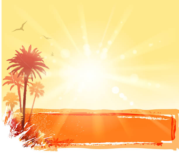 słoneczny sztandar botaniczny - weather condition sunny sunlight stock illustrations