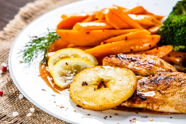 istock Grilled chicken breast with vegetable salad 1166593307