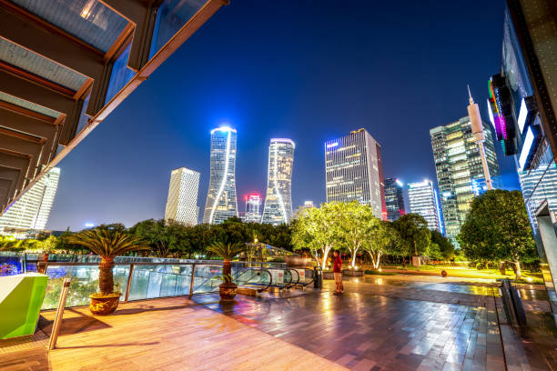 istock Urban Nightscape and Modern Architectural Landscape 1166594574