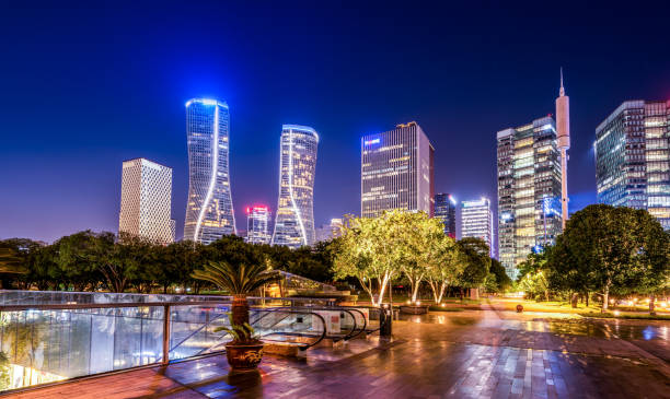 istock Urban Nightscape and Modern Architectural Landscape 1166595057