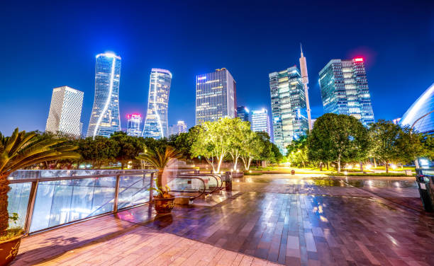 istock Urban Nightscape and Modern Architectural Landscape 1166595613