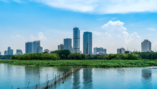 istock Park Lake and Urban Architectural Landscape 1166595742