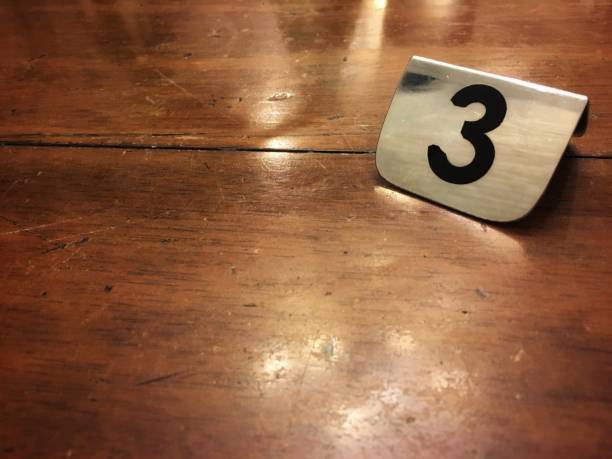 istock the metal board that screen number 3 on wooden table at restaurant 1166599657
