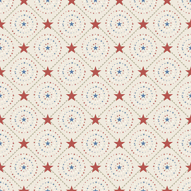 ilustrações, clipart, desenhos animados e ícones de folk patrióticas (sem emendas - patriotism pattern retro revival backgrounds