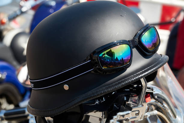istock Iron dark biker helmet 1166606585