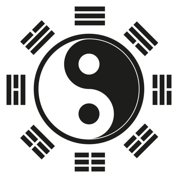 アイコンシンボル、陰陽は、東洋哲学、東洋医学を表しています。教育教材や教育教材に最適 - yin yang symbol acupuncture chinese medicine taoism点のイラスト素材／クリップアート素材／マンガ素材／アイコン素材