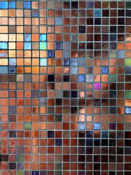 istock Gold, yellow, blue black square mosaic tiles for texture background 1166611790