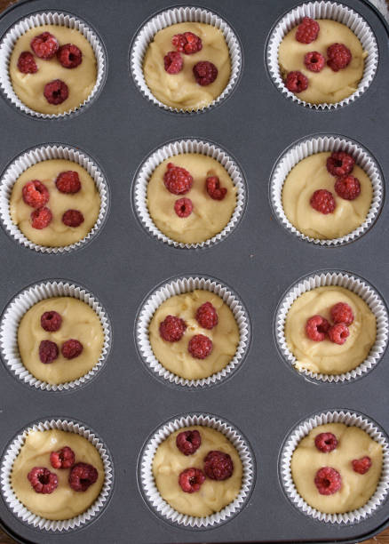 istock Delicious and fragrant muffins with raspberries and chocolate. 1166611813